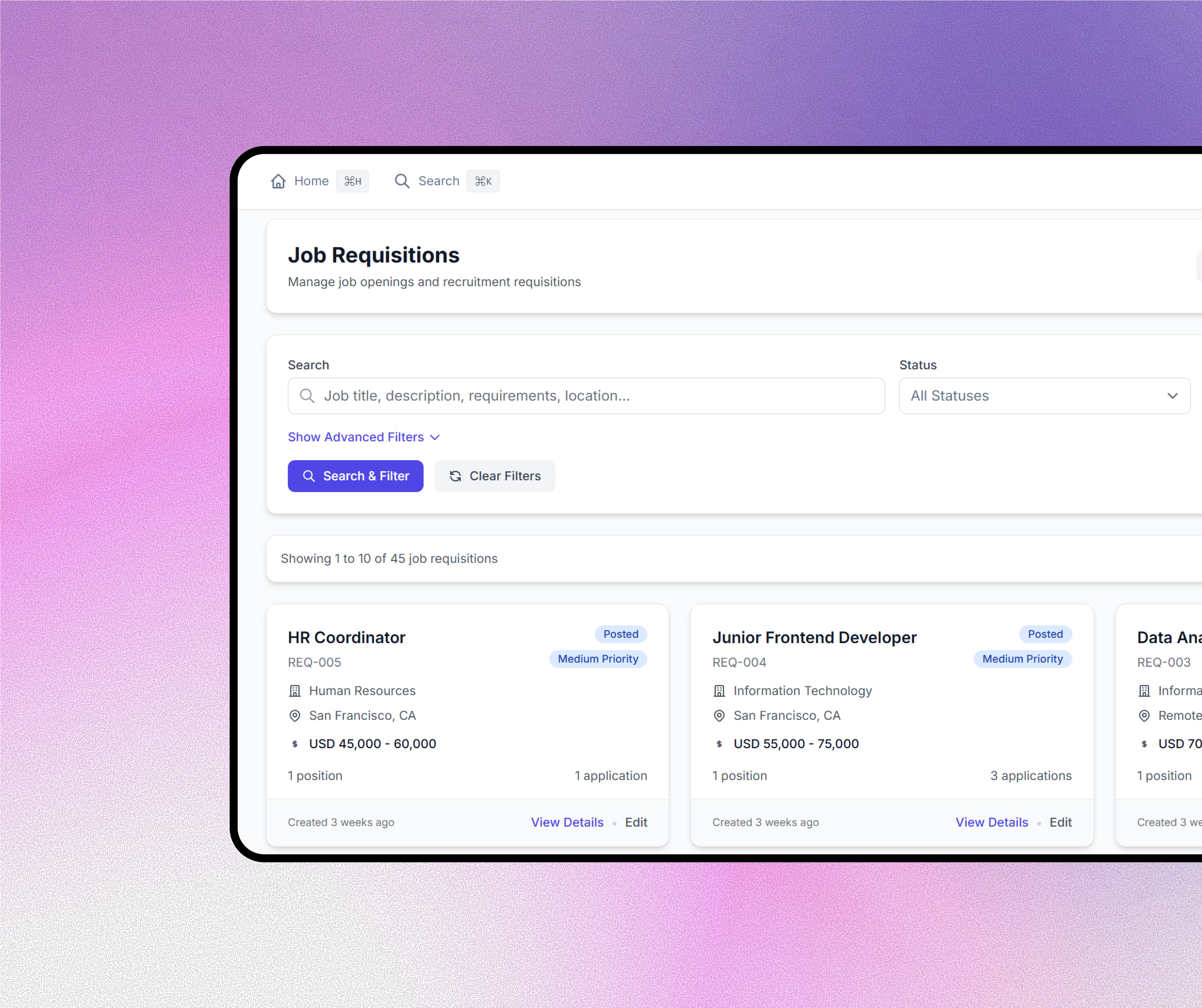 AI-Powered HR Recruitment Dashboard